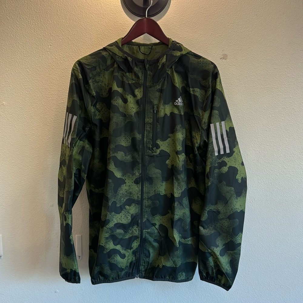 Adidas Green Camo Windbreaker